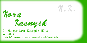 nora kasnyik business card